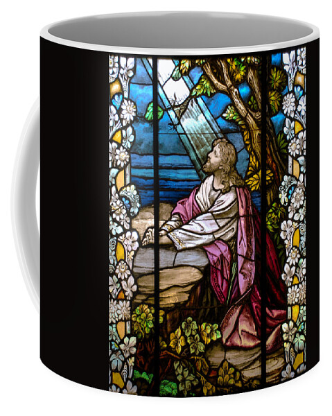 Stained Glass Window Coffee Mug featuring the photograph Garden of Gethsemane by Larry Ward