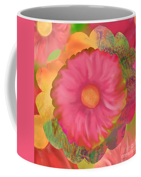 Abstract Coffee Mug featuring the digital art Garden Party II by Christine Fournier