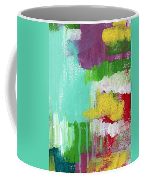 Abstract Painting Coffee Mug featuring the painting Garden Path- Abstract Expressionist Art by Linda Woods
