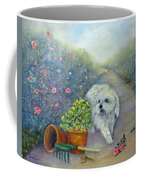 Loretta Luglio Coffee Mug featuring the painting Garden Path by Loretta Luglio