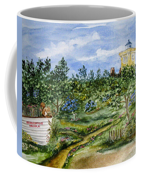 Hereford Inlet Lighthouse Coffee Mug featuring the painting Garden Path To Hereford Inlet Light by Nancy Patterson