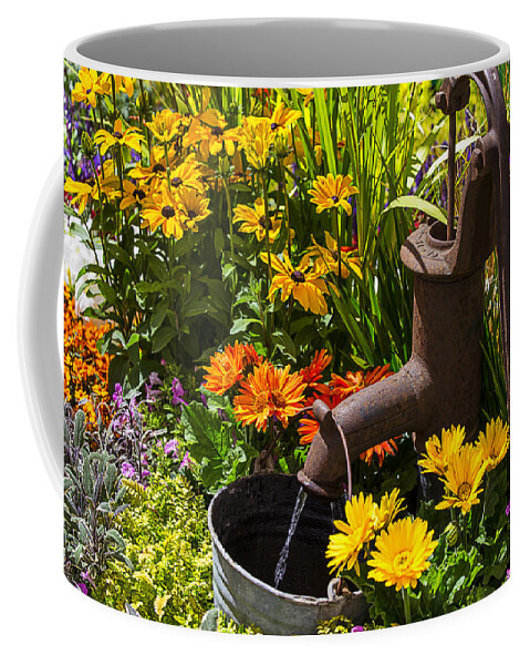 Rusty Coffee Mug featuring the photograph Garden Water Pump by Garry Gay