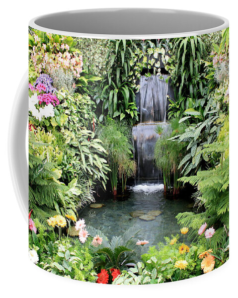 Garden Coffee Mug featuring the photograph Garden Waterfall by Carol Groenen