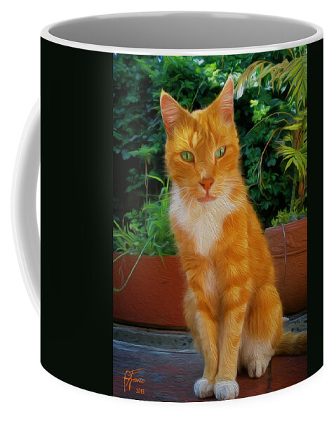 Cat Coffee Mug featuring the digital art Gato d'Oro or Cat of Gold by Vincent Franco