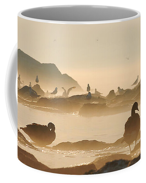 Goose Coffee Mug featuring the photograph Geese and Gulls by Rick Shea