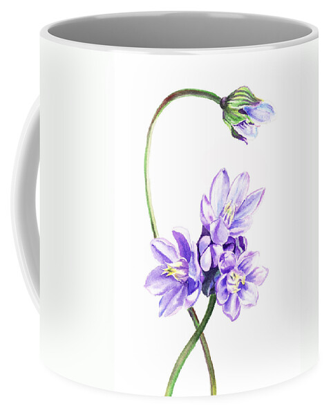 Purple Flowers Coffee Mug featuring the painting Gentle Purple Flowers by Irina Sztukowski