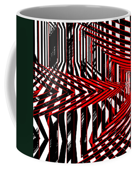Lineal Coffee Mug featuring the digital art Geometric Encounters by Rafael Salazar