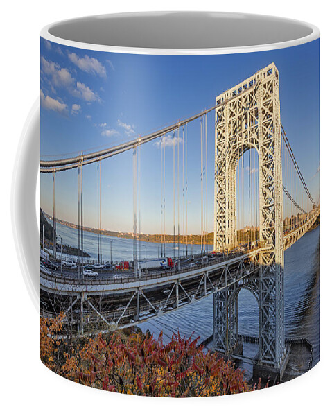 George Washington Bridge Coffee Mug featuring the photograph George Washington Bridge NYC by Susan Candelario