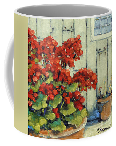 Artist Painter Coffee Mug featuring the painting Geranium Blooms by Prankearts by Richard T Pranke