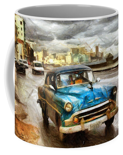 Car Coffee Mug featuring the drawing Get Outta My Dreams Get Into My Car by Daliana Pacuraru