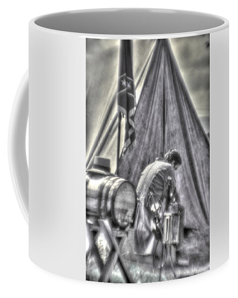 Civil War Coffee Mug featuring the photograph Gettysburg In the Camp - Counting the Losses by Michael Mazaika
