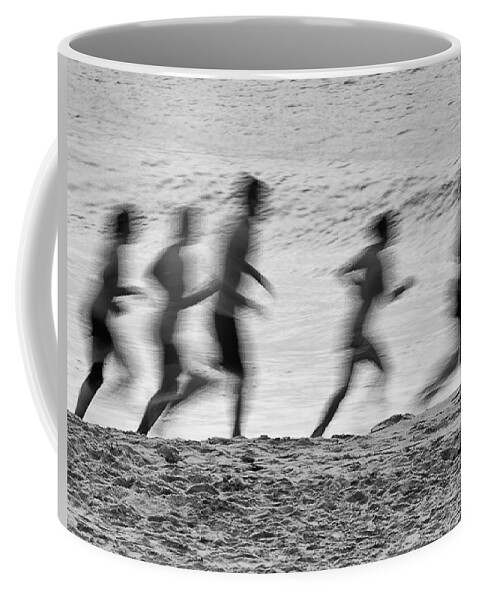 Beach Coffee Mug featuring the photograph Ghost Runners by Georgette Grossman