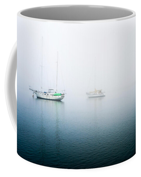 Morro Bay Coffee Mug featuring the photograph Ghost Boats in Morro Bay by Priya Ghose