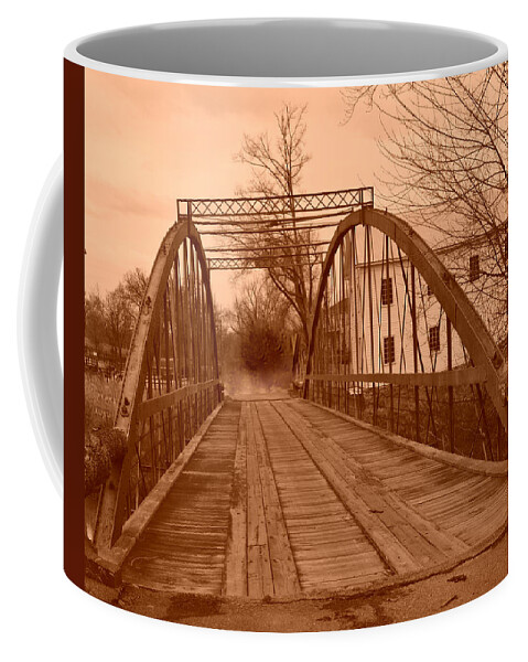 Iron Coffee Mug featuring the photograph Ghosts of the Old Iron Bridge by Stacie Siemsen