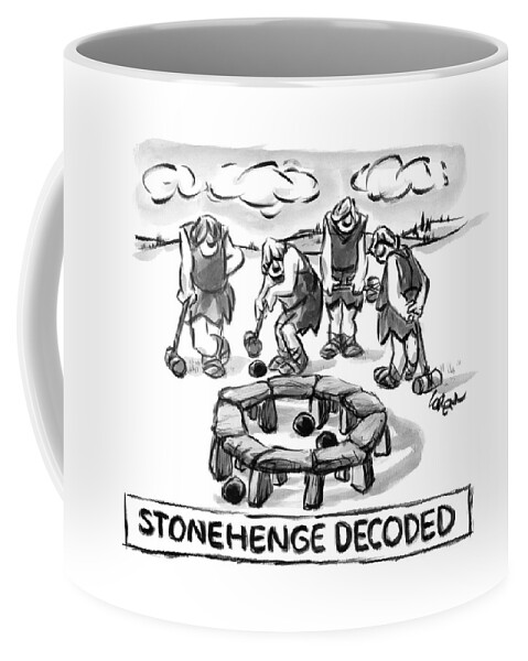 Giant Cavemen Play Croquet Using The Stonehenge Coffee Mug