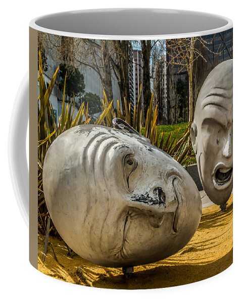 Art Coffee Mug featuring the photograph Giant Heads by Ron Pate