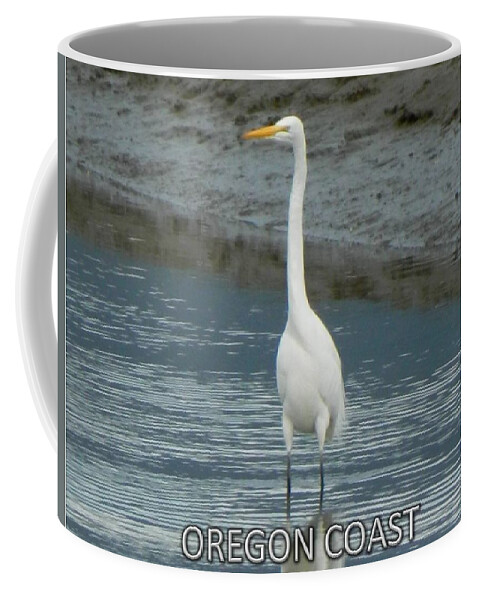 White Heron Coffee Mug featuring the photograph Giant White Heron by Gallery Of Hope 