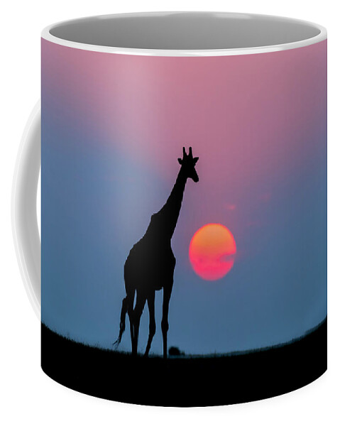 Nis Coffee Mug featuring the photograph Giraffe At Sunset Chobe Np Botswana by Andrew Schoeman