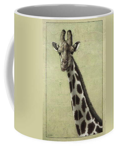 Giraffe Coffee Mug featuring the painting Giraffe by James W Johnson
