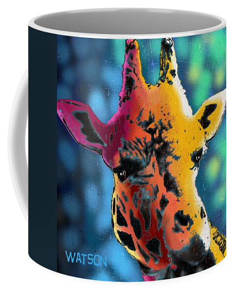 Close-up Coffee Mug featuring the digital art Giraffe by Marlene Watson