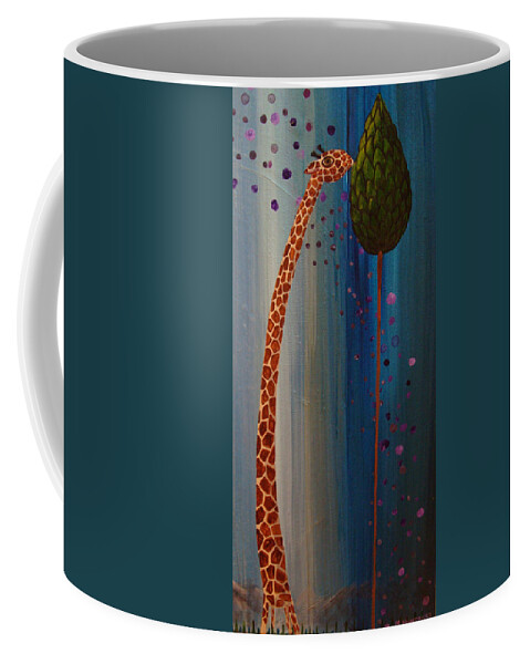 Giraffe Coffee Mug featuring the painting Giraffe by Mindy Huntress