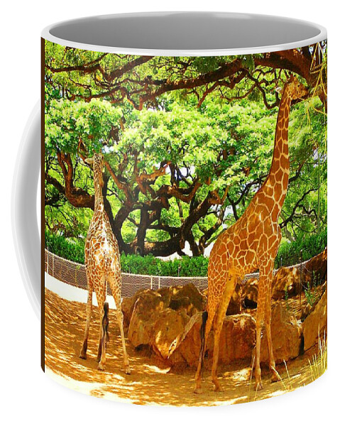 Giraffes Coffee Mug featuring the photograph Giraffes #2 by Oleg Zavarzin