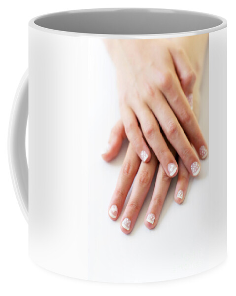 Adult Coffee Mug featuring the photograph Girl Hands by Carlos Caetano