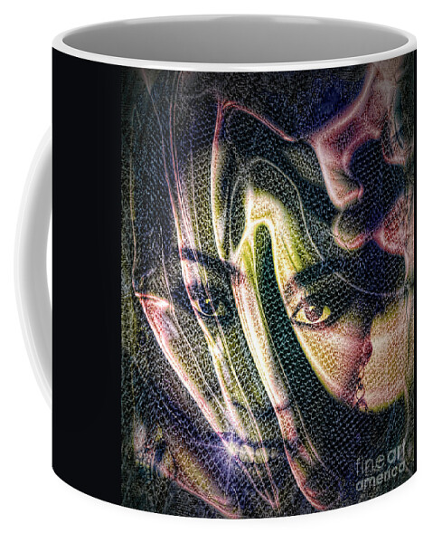 Abstract Coffee Mug featuring the digital art Girl of My Dreams by Ian Gledhill