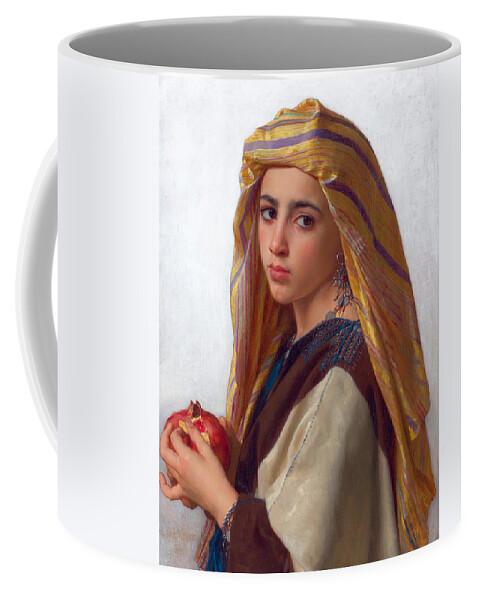  William-adolphe Bouguereau Coffee Mug featuring the painting Girl with a pomegranate by William-Adolphe Bouguereau