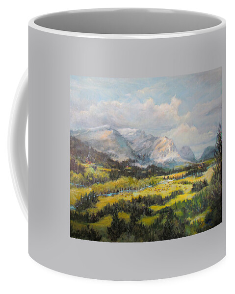 Nature Coffee Mug featuring the painting Glacier Splendor by Donna Tucker