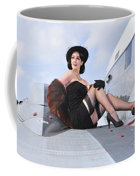 Glamour Coffee Mug featuring the photograph Glamorous Woman In 1940s Style Attire by Christian Kieffer