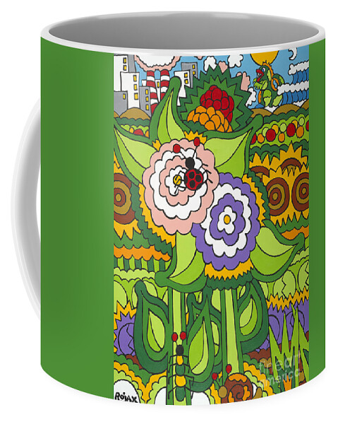 Flowers Coffee Mug featuring the painting Glee by Rojax Art
