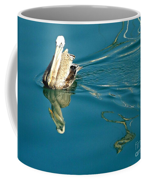 Pelican Coffee Mug featuring the photograph Gliding by Clare Bevan