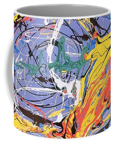 Abstract Coffee Mug featuring the painting Global Love by Rebecca Flores