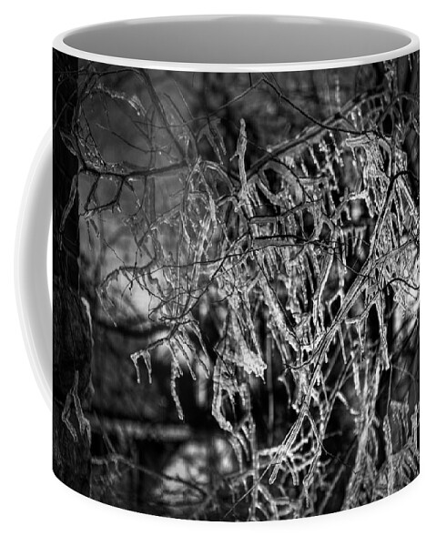 Adams Coffee Mug featuring the photograph Gloomy Icy Tree by Brett Engle