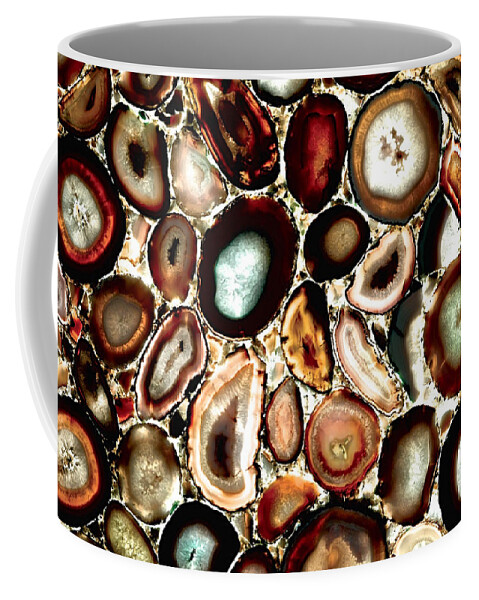 Agate Coffee Mug featuring the pyrography Glowing Agates by Debra Amerson