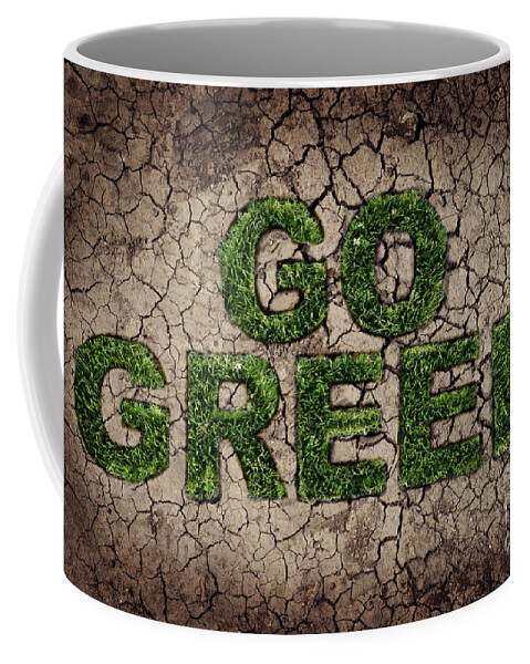 Green Coffee Mug featuring the digital art Go Green by Jelena Jovanovic