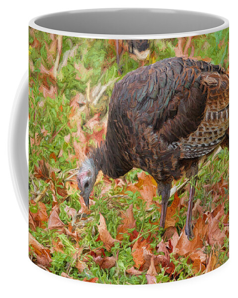 Turkey Coffee Mug featuring the painting Gobble Gobble by Deborah Benoit