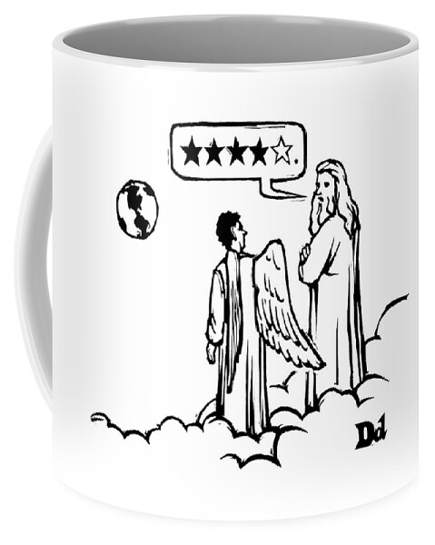 God To An Angel On A Cloud Overlooking Earth Coffee Mug