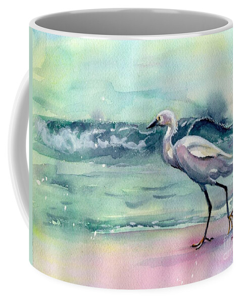 Egret Painting Coffee Mug featuring the painting Going Home by Maria Reichert