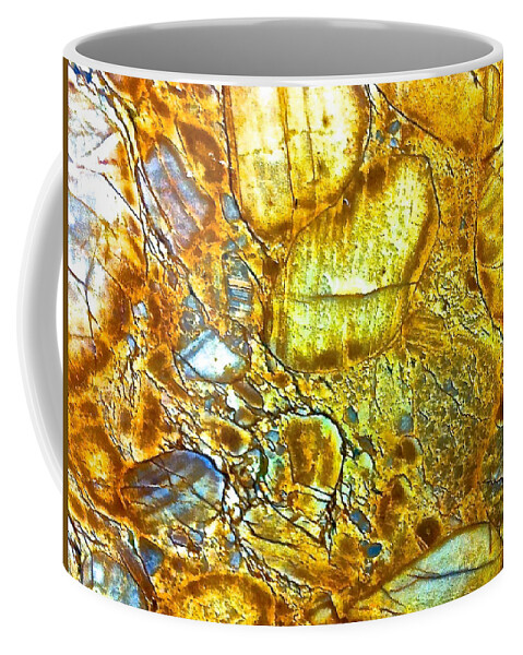 Gold Coffee Mug featuring the photograph Golden Amber Colored Abstract Blobs by Debra Amerson