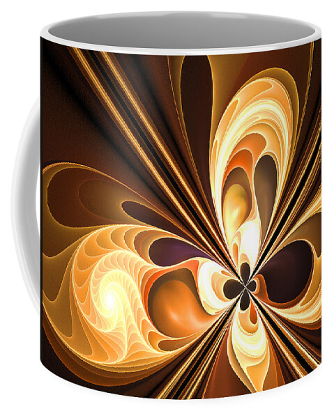 Lyrical Canvas Prints Coffee Mug featuring the digital art Golden Butterfly by Ester McGuire