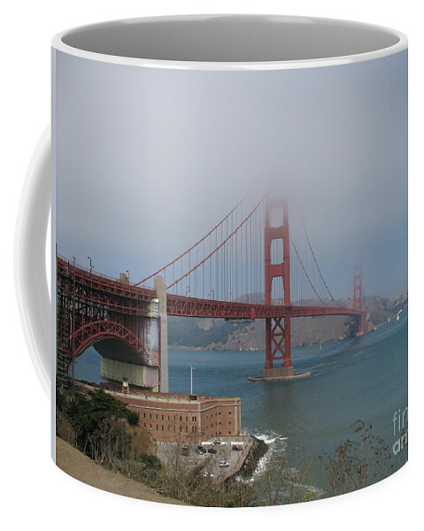 San Francisco Coffee Mug featuring the photograph Golden Gate Bridge And Fort Point by Christiane Schulze Art And Photography
