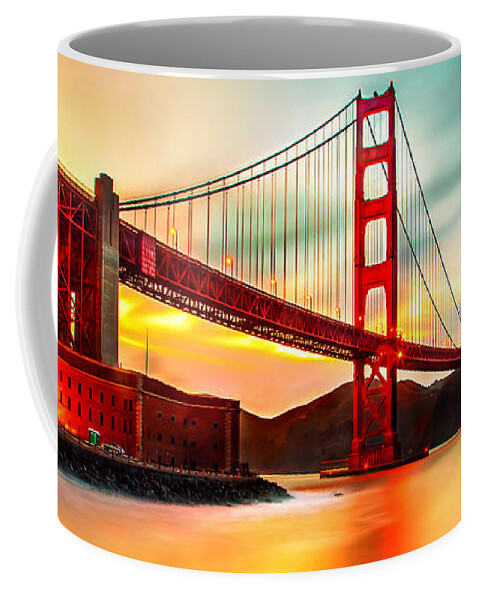 Golden Gate Bridge Coffee Mug featuring the photograph Golden Gate Sunset by Az Jackson