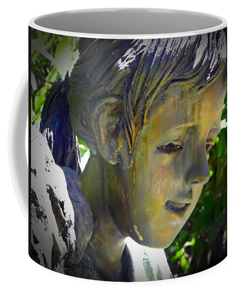 Bronze Children Coffee Mug featuring the photograph Golden Girl by Frank Wilson