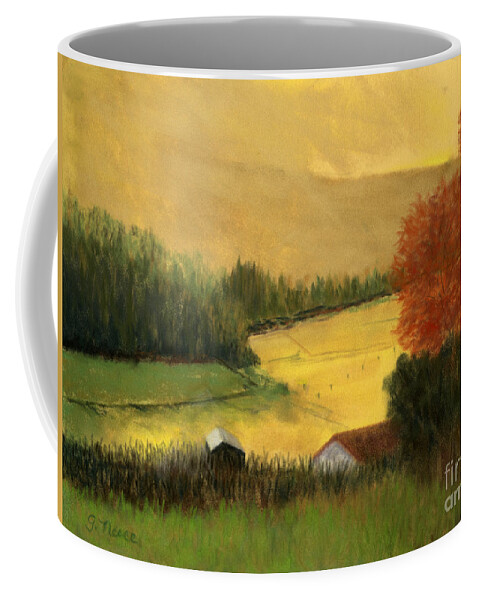Haze Coffee Mug featuring the painting Golden Haze by Ginny Neece