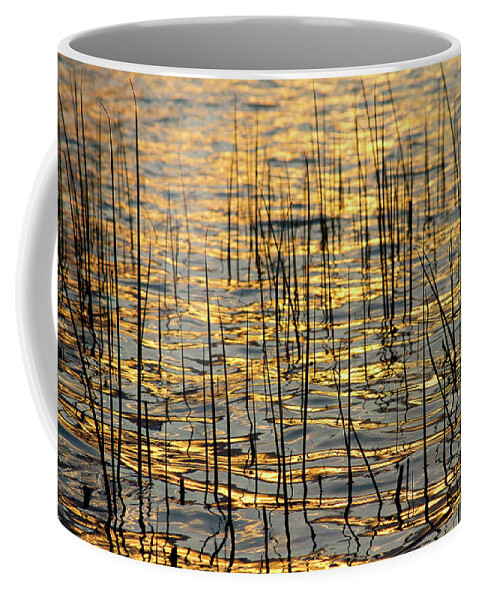 Golden Coffee Mug featuring the photograph Golden Lake Ripples by James BO Insogna