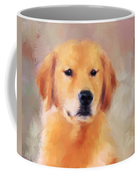 Golden Retriever Coffee Mug featuring the painting Golden Retriever by Jai Johnson
