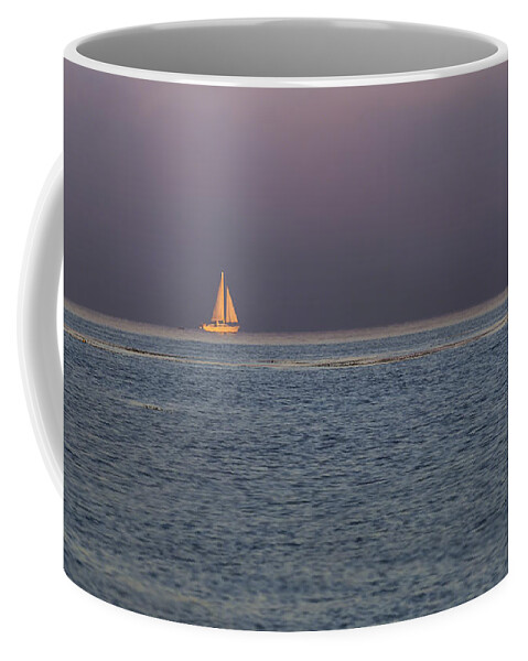 Sail Coffee Mug featuring the photograph Golden Sunrise Sails By Denise Dube by Denise Dube