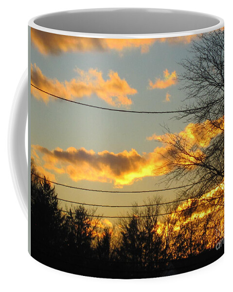 Fire Coffee Mug featuring the photograph Golden Sunset 2 by Tara Shalton